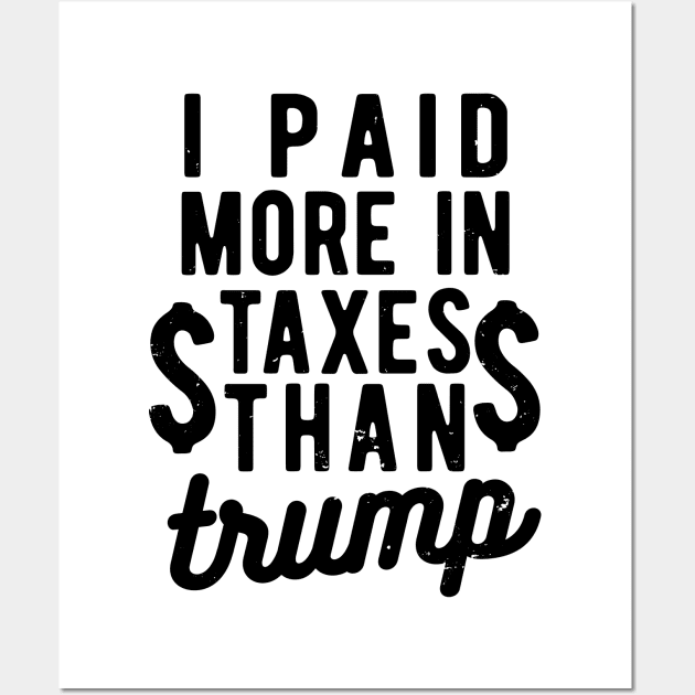 I Paid More Taxes Than Trump i paid more Wall Art by Gaming champion